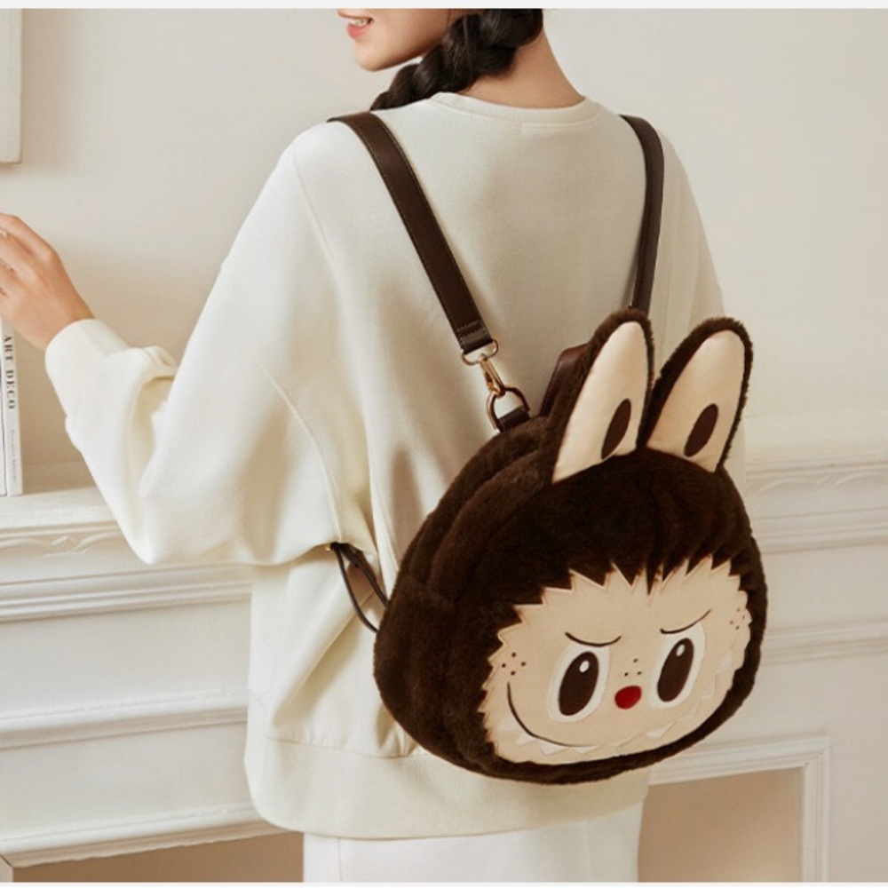 Charming Brown Bunny Plush Backpack
